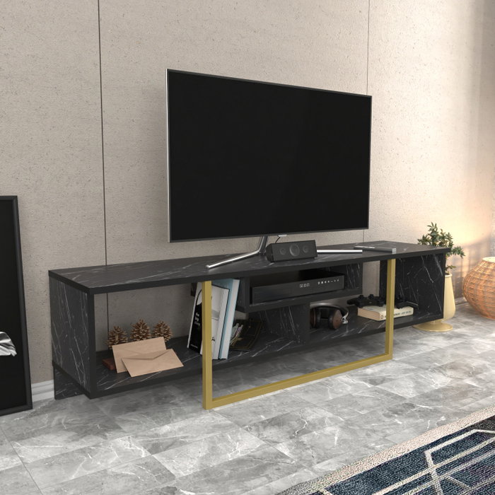 Hanah Home Asal 150 Soporte de TV Negro y Oro